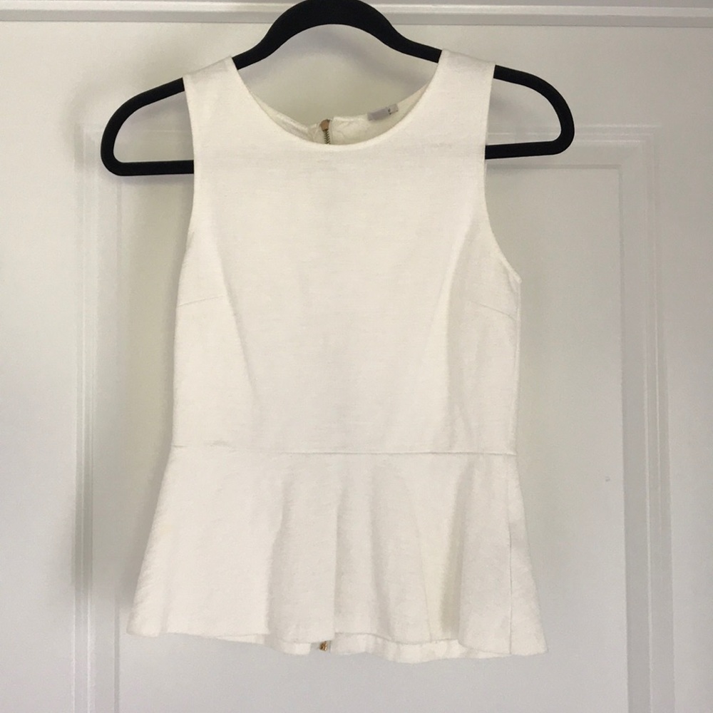 J.Crew White Peplum Top